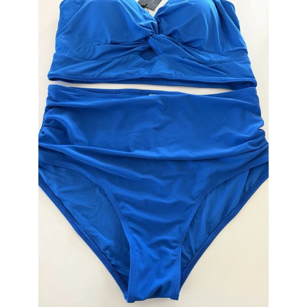 Daci Plus Size Two Piece Swimsuit High Waisted Tummy Control Bikini Push Up 16W